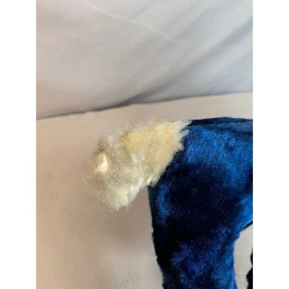 VTG‎ Poodle Plush Stuffed Animal Toy Cream Blue Sparkle Eyes Dog Vintage Plush